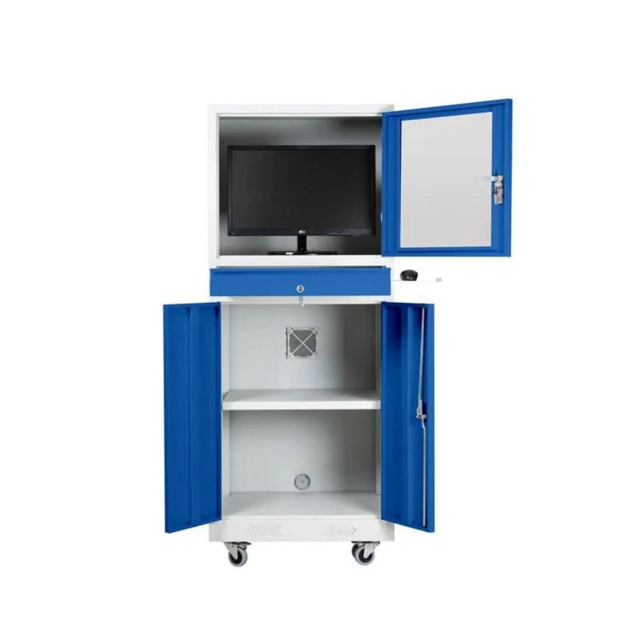 PROREGAL Industrie-PC-Schrank Bear aus Metall in Grau-Blau, H x B x T: 170 x 68 x 60 cm - Bild 2