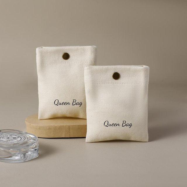 PROLUCKY Schmuckbeutel aus Baumwolle in Beige mit Druckknopf als Geschenkverpackung - Bild 1