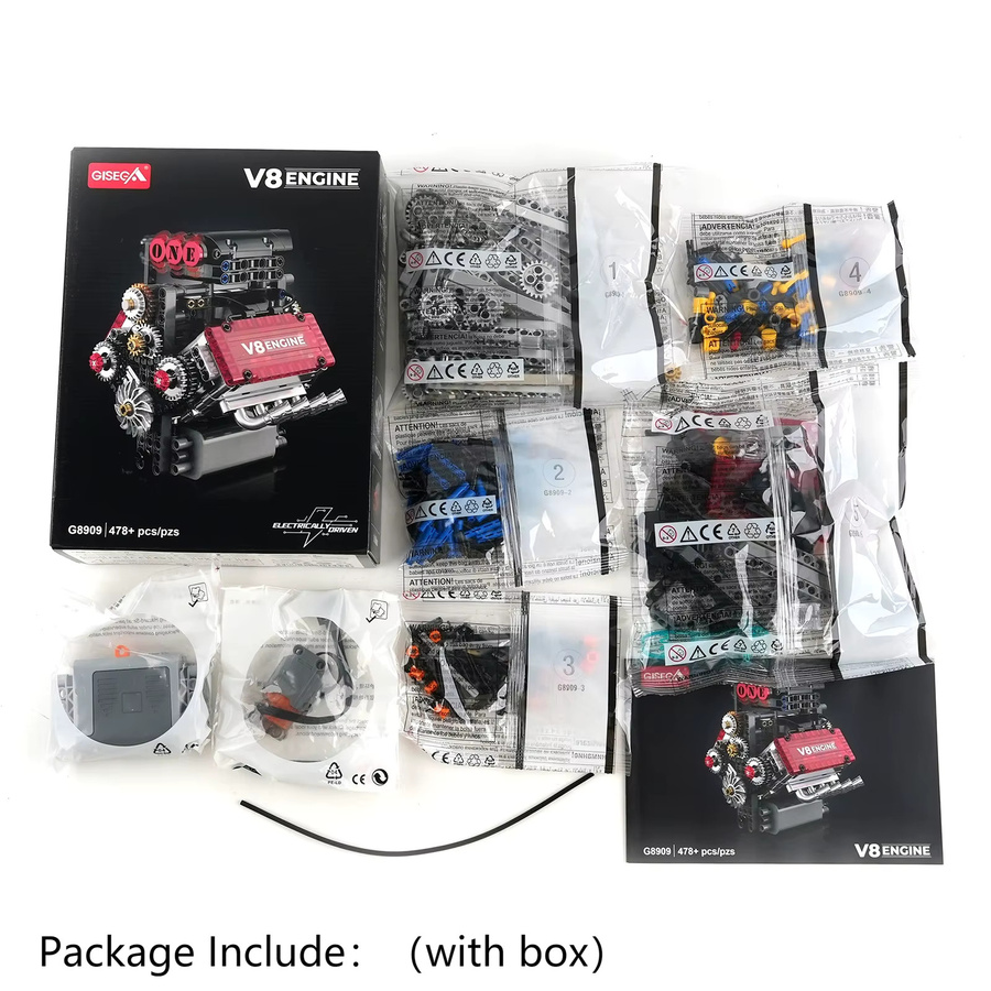 Stemedu MOC V8 Motorisiertes Simulations-Modell mit elektrischem Antrieb, Technisches Baustein-Set für Jungen und Erwachsene, Mehrfarbig - Bild 2