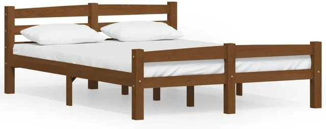 vidaXL Massivholzbett aus Kiefer in Honigbraun, B/T/H: 140 x 200 x 66 cm - Bild 1