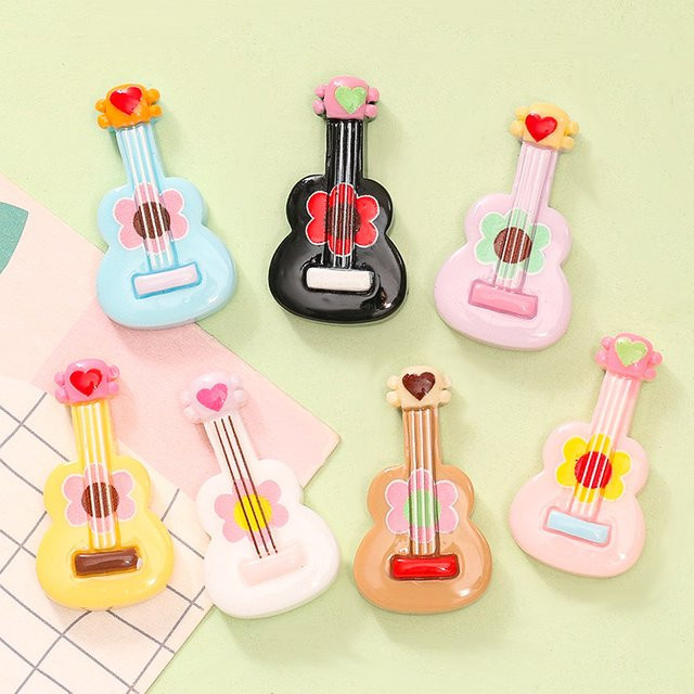 TSXJY Cabochons, Harz, Cartoon-Gitarren, Multicolour, Erwachsene - Bild 1