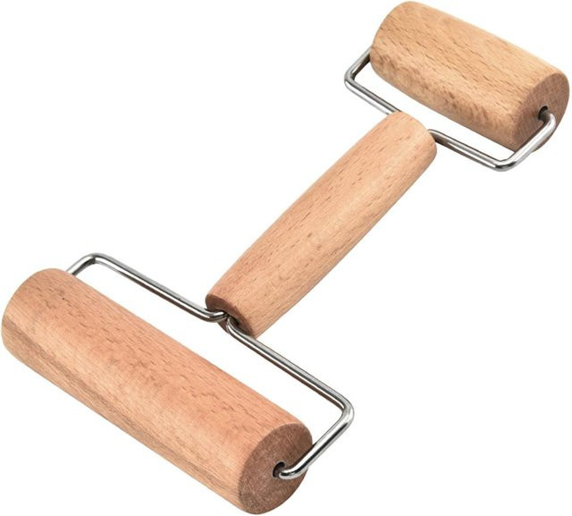 Yiran Furniture Nudelholz aus Holz, antihaftbeschichteter Teigroller für Pizza und Teig, braun/mehrfarbig - Bild 1