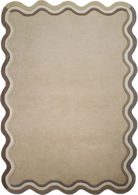 Wollteppich WINCH von Kadima Design in Natur/Beige mit Hoch-Tief-Effekt, B: 120 cm, T: 170 cm - Bild 1