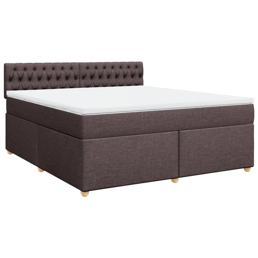 vidaXL Boxspringbett mit Matratze Dunkelbraun B/T/H: 180 x 200 x 45,7 cm mit USB-Anschluss und Unterbettbeleuchtung - Bild 2