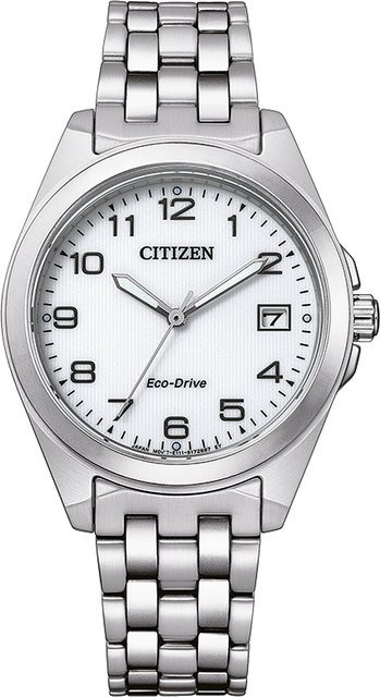 Citizen Armbanduhr, Solar, Edelstahl, 34 mm, Damen, Weiß - Bild 1