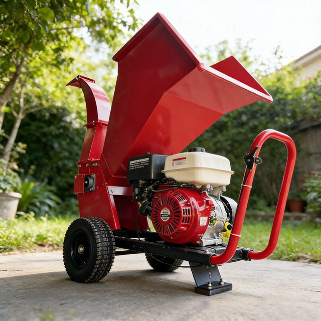 DCNB Pneumatischer Holzhacker in Rot, Tragbarer Astschredder für Garten und Bauernhof - Bild 1