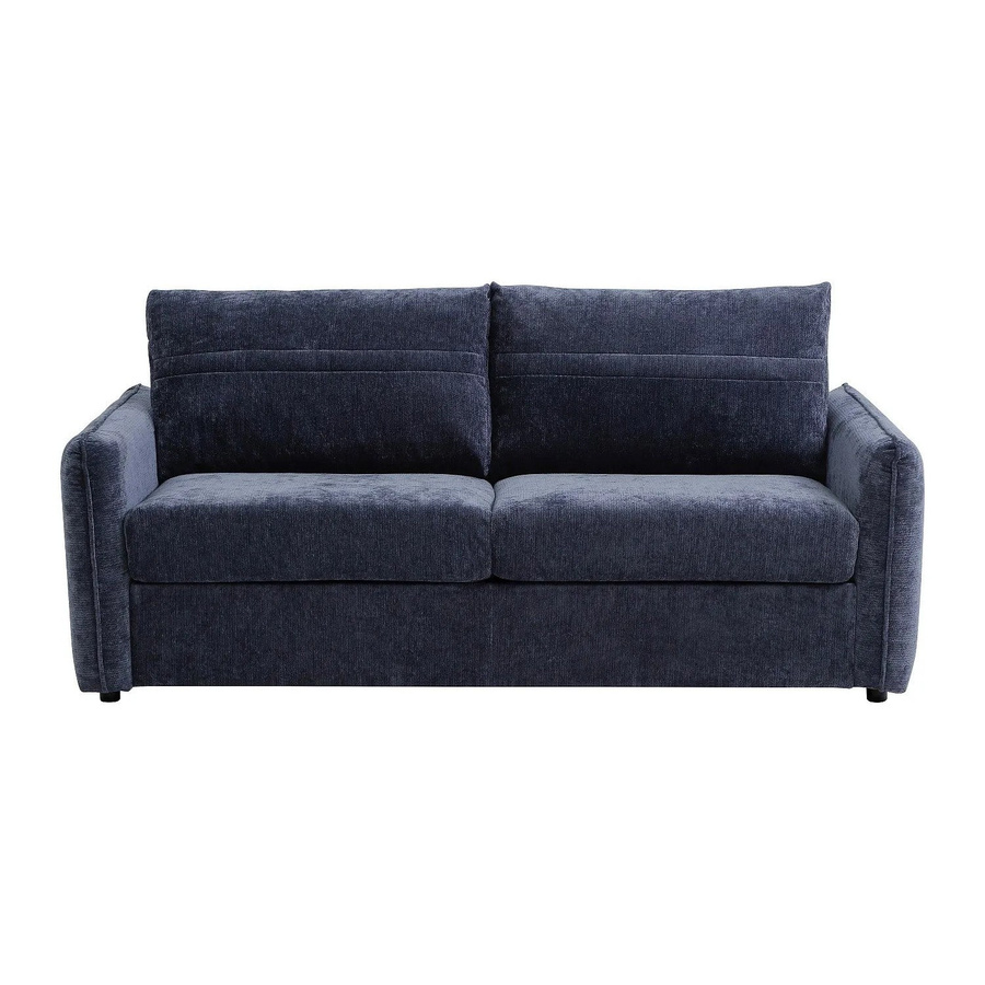 Vente-unique Schlafsofa Malogu in Blau mit Polsterung und Armlehnen, Breite: 192 cm, Tiefe: 103 cm, Höhe: 82 cm - Bild 2