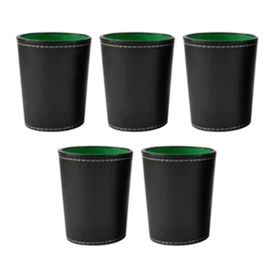 Shoemst Würfelbecher Set aus PU-Leder, Schwarz, 5-teiliges Set - Bild 6