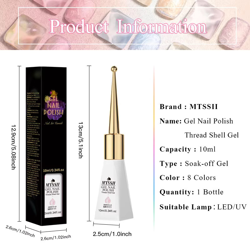 Mtssii Thread Shell Gel Nagellack, 10 ml, Schimmernd - Bild 4