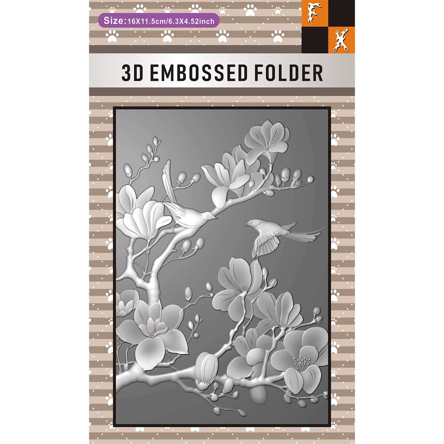 3D-Reliefmappe mit Jade-Orchideenblüten und Vögeln für Scrapbooking und Bastelarbeiten, Ausgabe 2025 - Bild 2