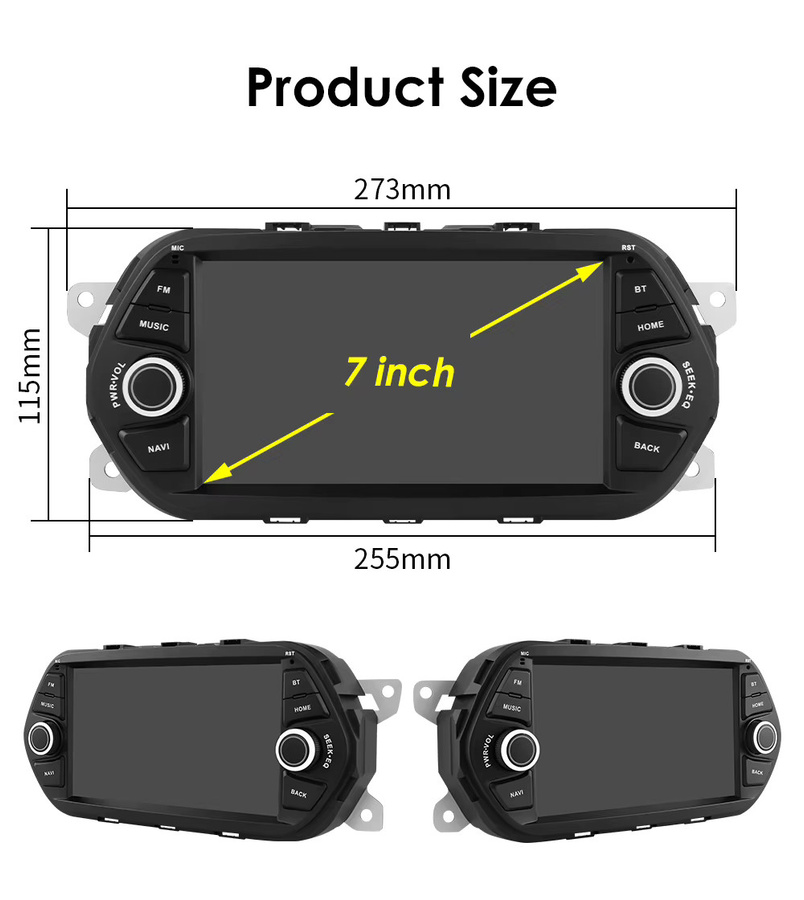 Hizpo 7 Zoll Bluetooth Auto Radio für FIAT TIPO EGEA 2015 - 2017 Stereo Multimedia Video Player mit GPS, 4G, CarPlay und Android Auto in Schwarz - Bild 5