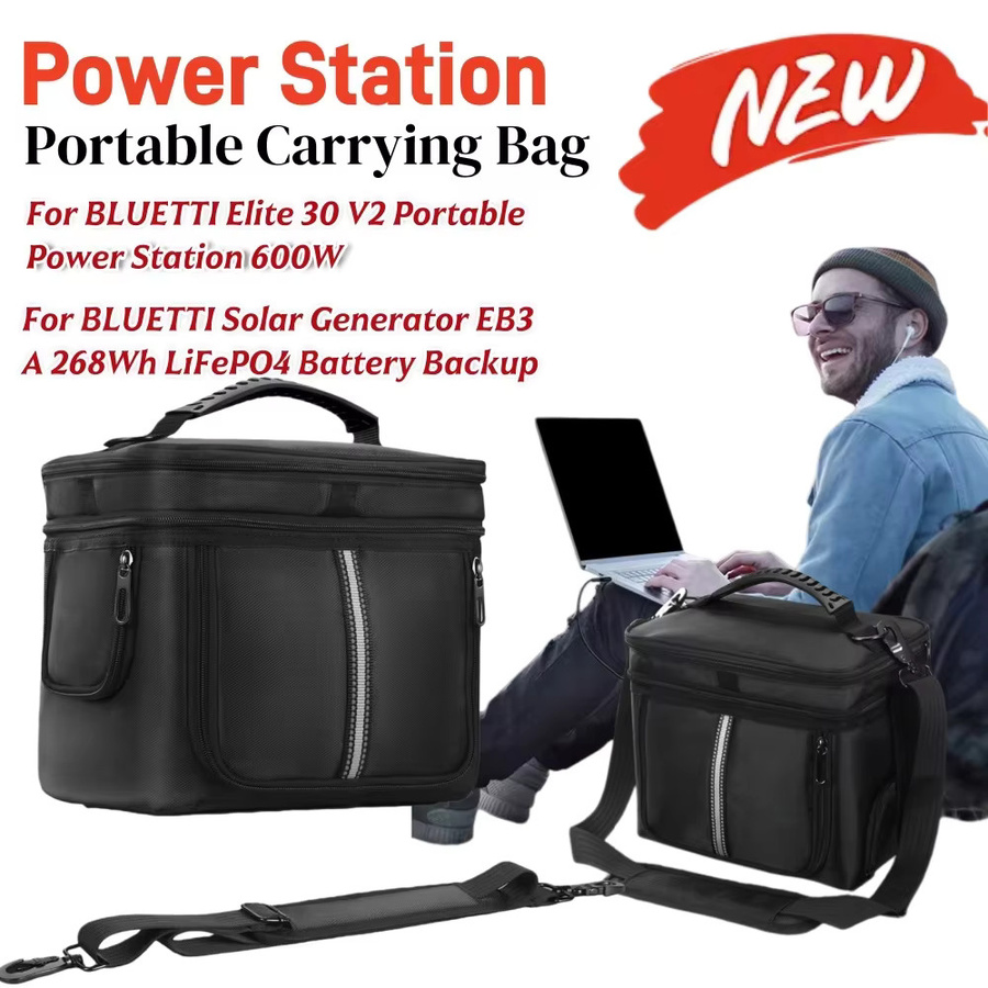 BLUETTI Elite 30 V2 Reise-Tragetasche für Solargenerator EB3A, wasserdichte Tasche mit Griff und Riemen, Schwarz - Bild 2