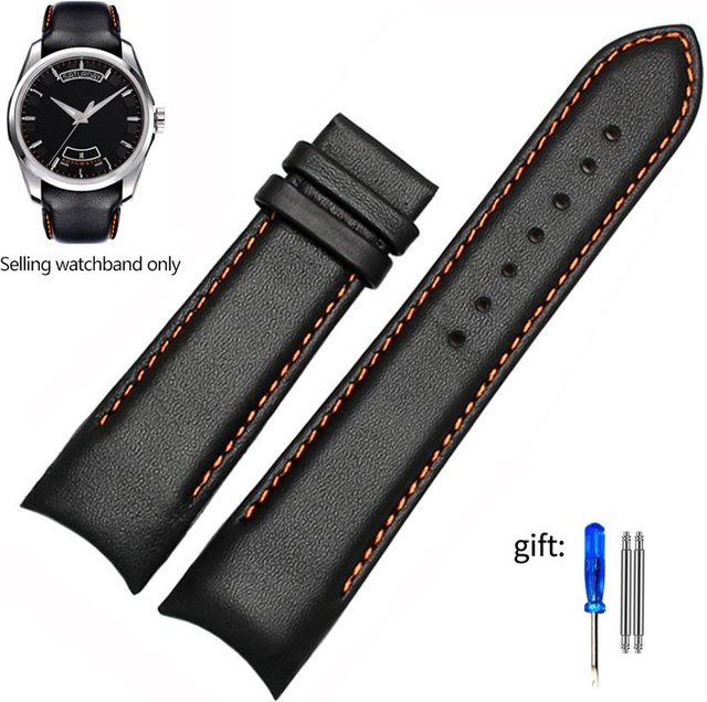 Solsticef Uhrenarmband Leder, Schwarz, Herrenarmband, 24mm - Bild 1