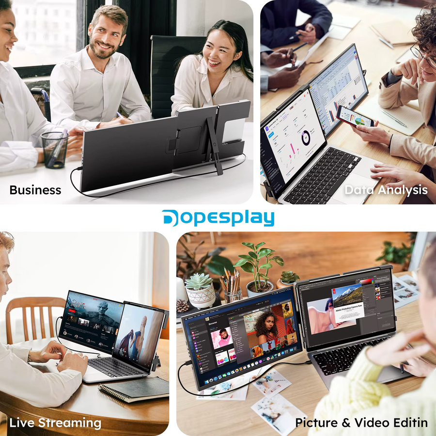 Dopesplay Tragbarer Monitor 15,6 Zoll Full HD IPS Zweiter Bildschirm in Schwarz für PC und Laptop - Bild 4
