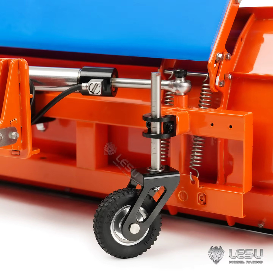 LESU Aoue-1050 Traktor Upgrade-Zubehör AT-C0070 Hydraulischer Schneepflug, 1:14, Metall, Orange - Bild 3