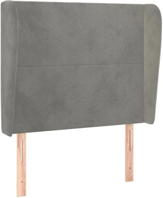 vidaXL Kopfteil mit Ohren in Hellgrau aus Samt, B/T/H: 83 x 23 x 128 cm - Bild 1