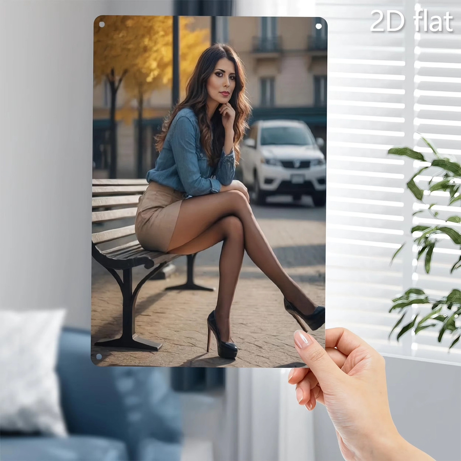 CIFBUY Metall-Wandschild Portrait in Mehrfarbig, Rechteckiges Eisen-Dekoelement für Innen- und Außenbereiche, Breite: 30,0 cm, Höhe: 20,0 cm, Tiefe: 20,0 cm - Bild 5