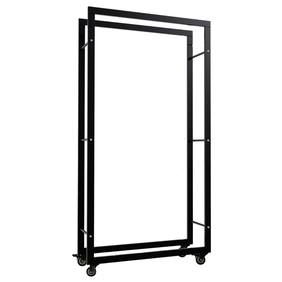 DELUKE Kaminholzregal SATLO aus Metall mit Rollen in Schwarz, B/T/H: 80 x 25 x 150 cm - Bild 2