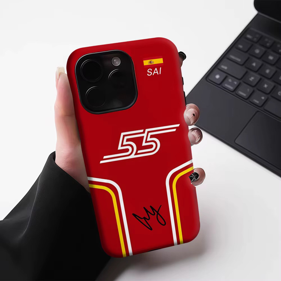 Robuste C-Carlos S-Sainz Handyhülle für iPhone 17 16 15 14 13 Pro Max Plus mit Magnetfunktion und doppelschichtigem Schutz in Rot - Bild 5