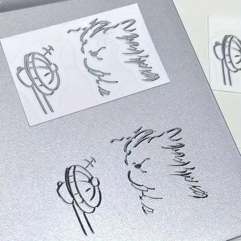 4 Stück 3D Katzenmädchen Metallaufkleber mit Brillen Design als kreative wasserfeste Dekoration für Handy und Computer - Bild 3