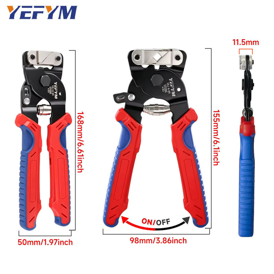 YEFYM Mini-Kabelschuh-Crimpzange YEJ 6-4X für elektrische Kabelschuhe 0,25-6 mm² (23-10 AWG) - Bild 4