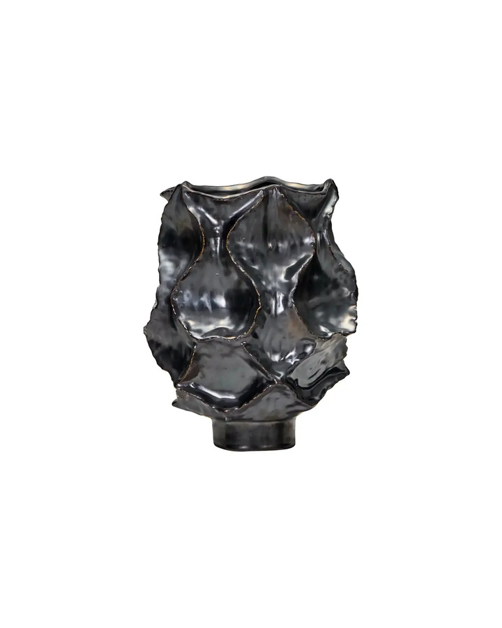 House Doctor Vase Waves in organischer Form aus Keramik, Höhe: 25,0 cm, Breite: 20,5 cm, Tiefe: 20,5 cm - Bild 1