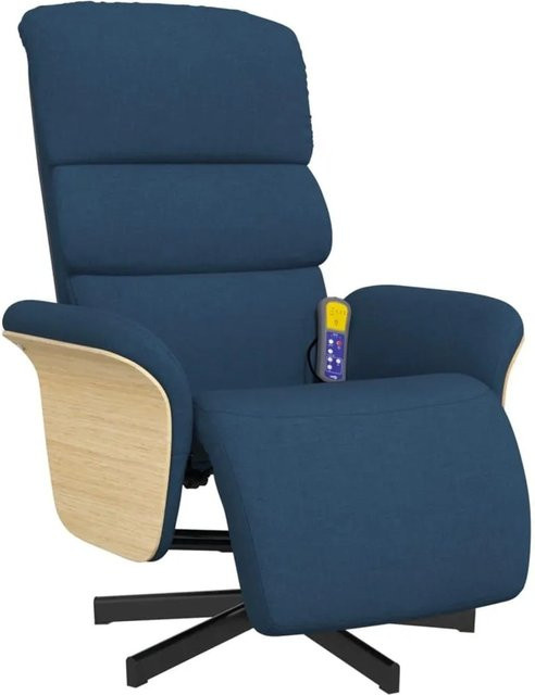 vidaXL Massagesessel mit Fußteil in Blau aus Stoff mit Armlehnen und Relaxfunktion - Bild 1