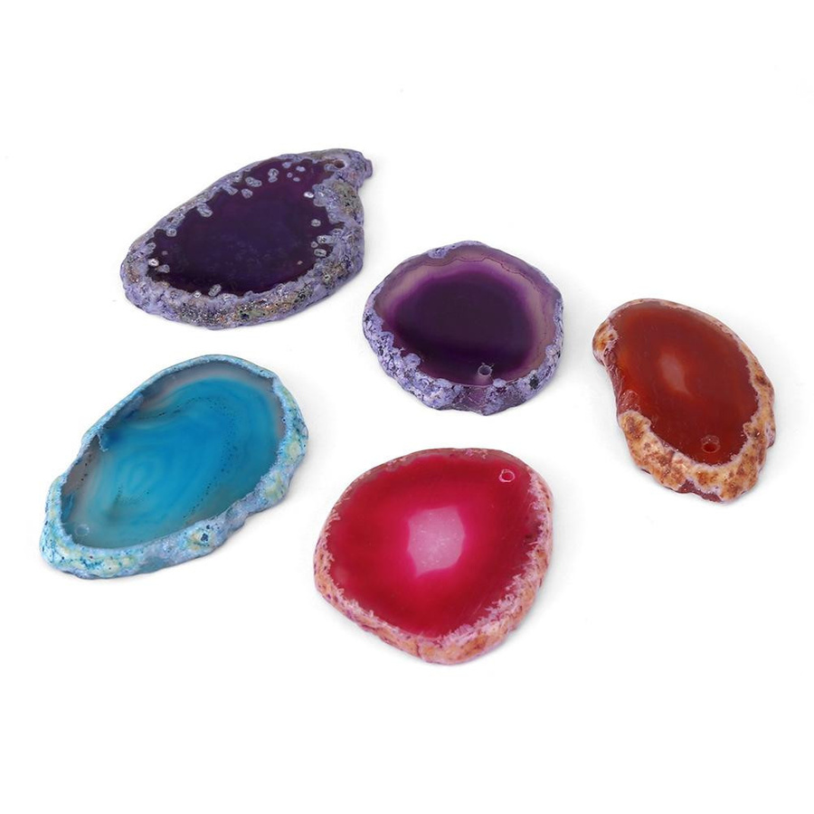5 Stück Shoemst Achatscheiben in unregelmäßiger Form, Mehrzweck Dekoration Zubehör, Multicolor - Bild 3