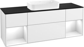 Villeroy & Boch Finion Waschtischunterschrank mit Abdeckplatte in Weiß glänzend lackiert, B/T/H: 160 x 50,1 x 60 cm - Bild 1