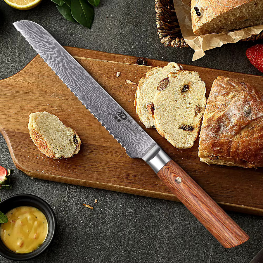 MOSTODOZO 7-Zoll Premium-Brotmesser mit Laserschnitt-Sägezahnung und ergonomischem Griff für Brot, Kuchen und Käse - Bild 2