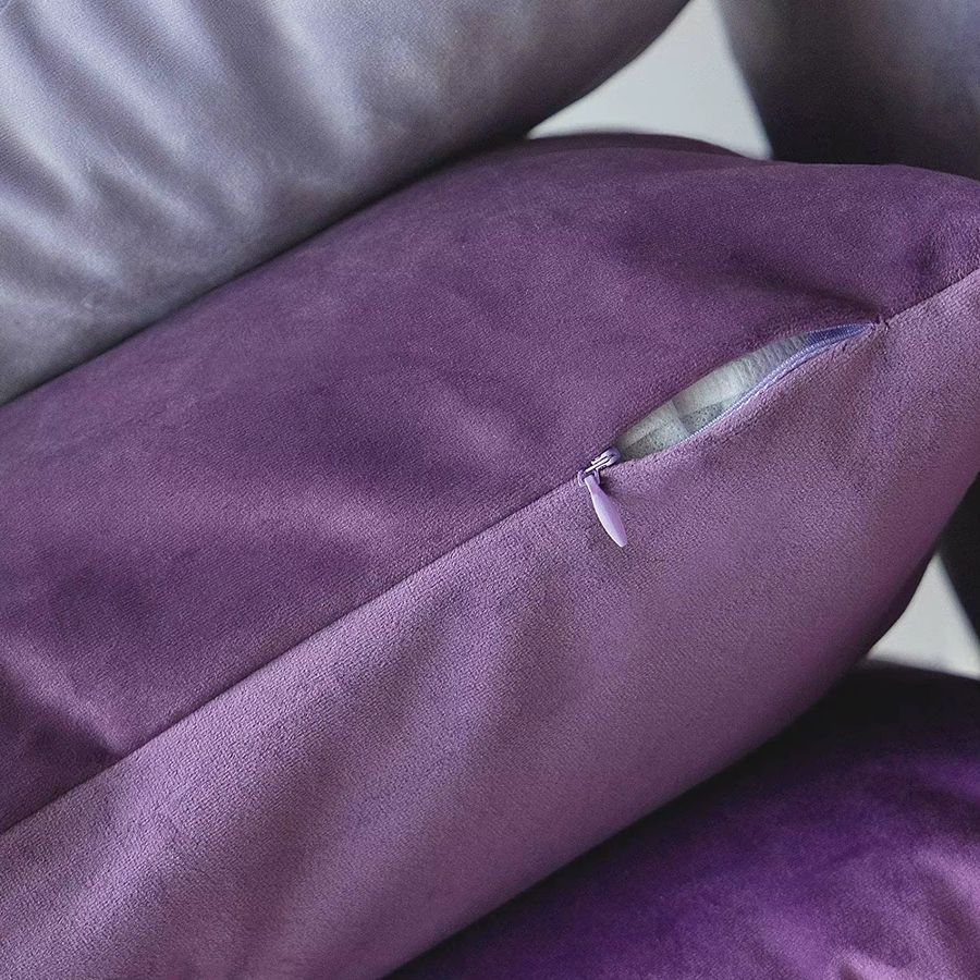 Dekorative Samt Kissenbezüge von inyahome in Rot und Lila für Sofa und Bett - Bild 2
