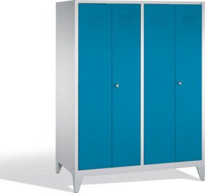 C+P Doppelspind Classic auf Füßen mit 4 Abteilen, Front Lichtblau und Korpus Lichtgrau, H x B x T: 185 x 159 x 50 cm - Bild 1