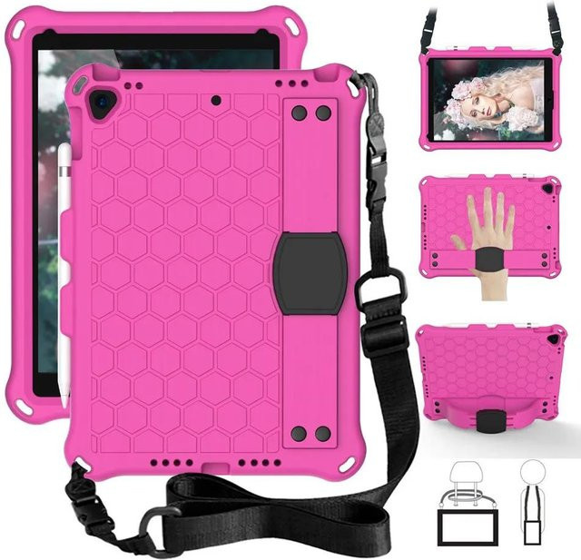Schutzhülle für iPad 10.2 8. Generation A2270 und iPad Air 3 10.5 mit Tragegurt in Pink - Bild 1