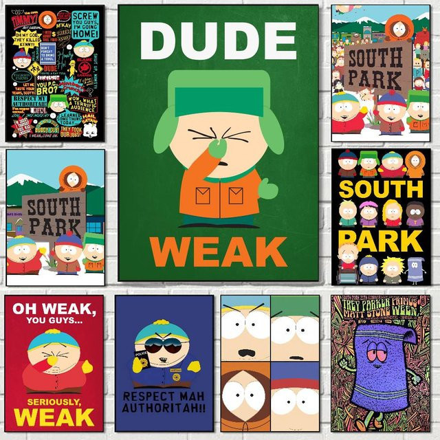 Potdemiel South Cartoon Park Wandkunst Poster in Mehrfarben als Wanddeko für dein Zimmer oder Büro - Bild 1