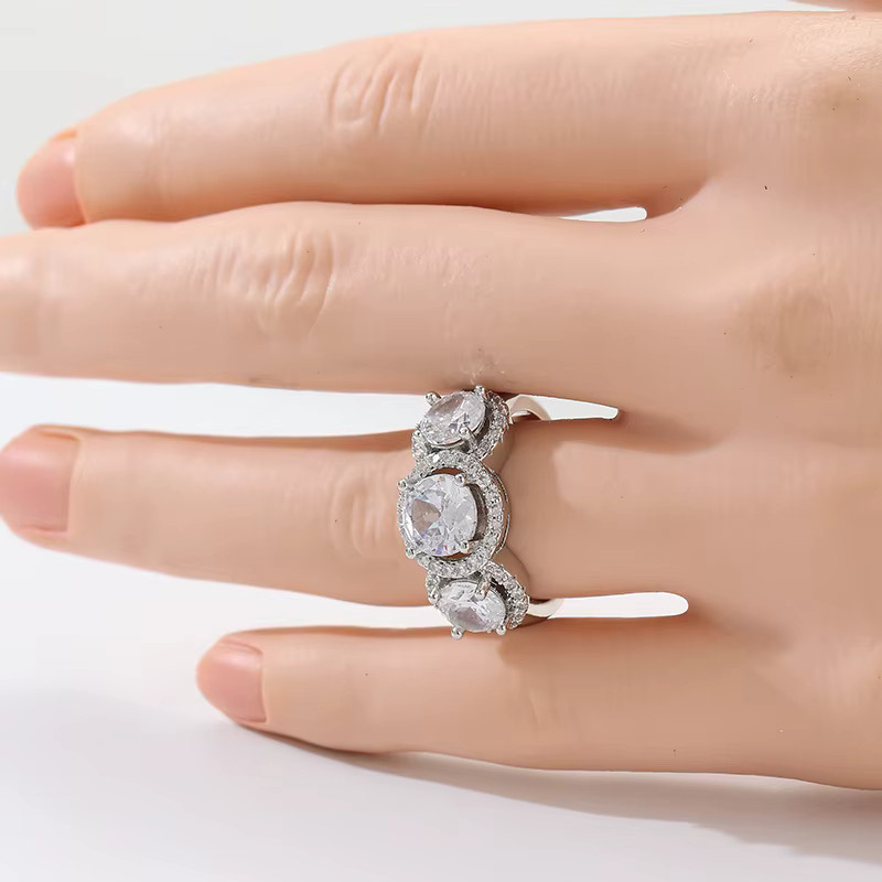 YoYo Ehering Silber, Synthetischer Zirkonia, Damen - Bild 2