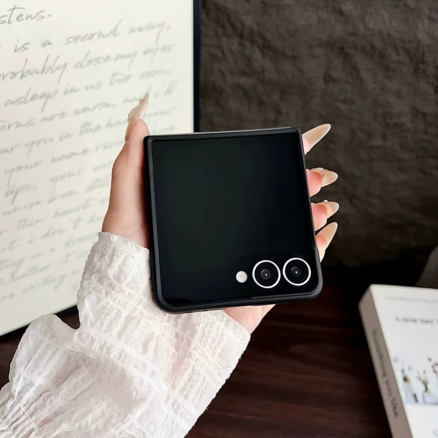 Busine Sle Leder Handyhülle für Samsung Galaxy Z Flip 7 6 5 in Schwarz mit Kameraschutz und Stoßfestigkeit - Bild 3
