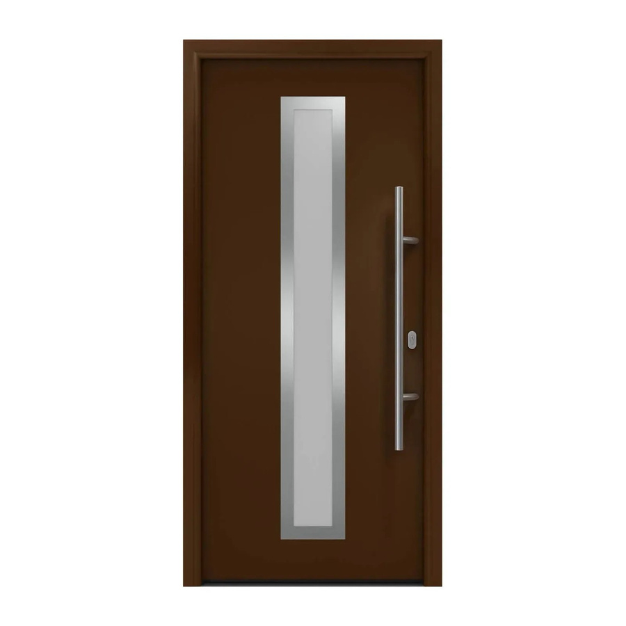 EcoStar Haustür Isopro IP 700S mit Glaseinsatz in Terrabraun, B: 110 cm, H: 210 cm, DIN Rechtsausführung - Bild 2