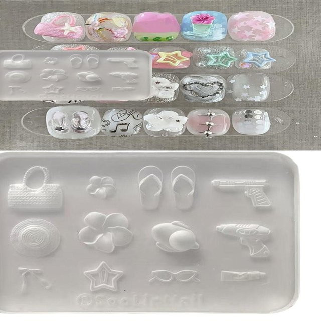 Jiauting 3D Silikon Form Nageldesign Blume, Transparent - Bild 1
