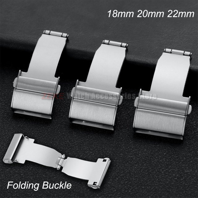 crazyband Uhrenarmband-Schnalle, Edelstahl, silberfarben, Doppeldruck-Automatikverschluss, Unisex - Bild 1
