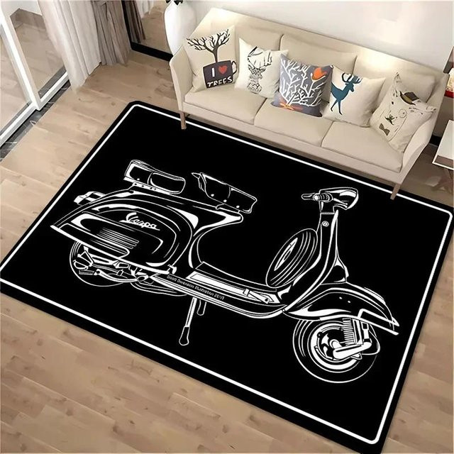 Karpetti V-Vespa Moto Modern Mode Teppich, Schwarz, B/T: 80 x 140 cm - Bild 1