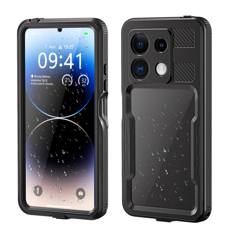 Wasserdichte IP68 Schutzhülle mit Dichtung und Armband für Xiaomi Redmi Note 14 13 Pro 5G, transparente Schutzpanzer Hülle - Bild 5