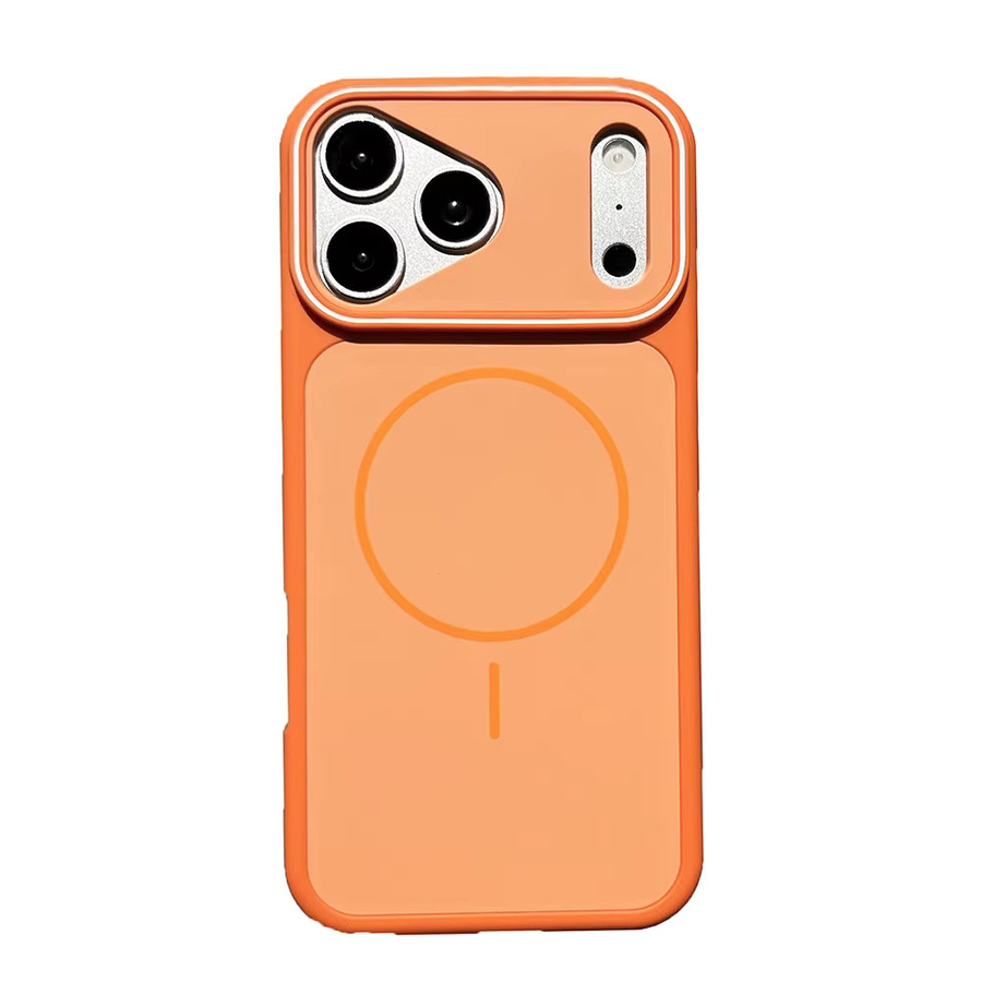 KaiYingF Matte Zweifarbige Handyhülle für iPhone 11 bis 17 Pro Max Air Plus Kompatibel mit MagSafe Kabellose Aufladung in Multicolour Grau Orange - Bild 1