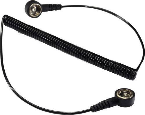 TRU COMPONENTS ESD-Erdungskabel SpKL-10-183-KK mit Druckknopf 10mm, Schwarz, Länge: 1,83 m - Bild 1