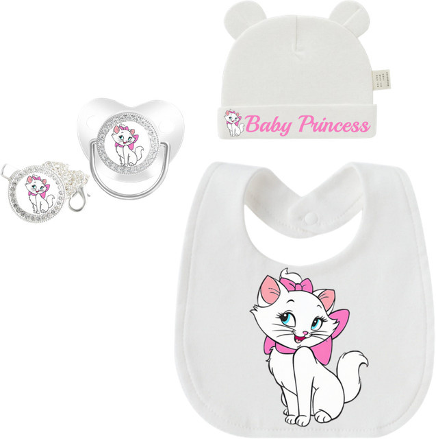 Disney Baby-Schnuller Set aus BPA-freiem Silikon in Weiß mit Clip für 0–8 Monate - Bild 1