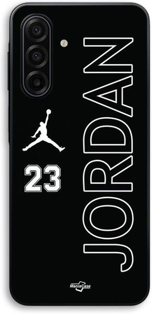 MANIACASE Handyhülle für Samsung Galaxy A17 aus flexiblem Silikon TPU in Schwarz mit Jordan 23 Logo - Bild 1