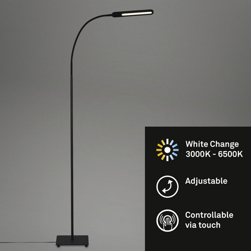Briloner LED-Stehleuchte SERVO in Schwarz, dimmbar, inklusive Leuchtmittel, Höhe: 183 cm - Bild 4