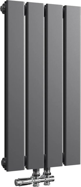 Emke Paneelheizkörper Doppellagig Anthrazit mit Mittelanschluss, B: 60 cm, H: 30 cm, 327W - Bild 1