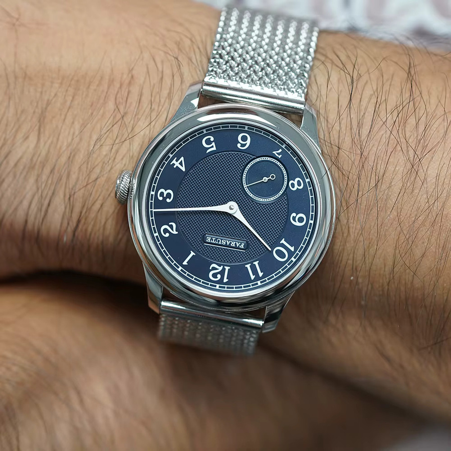 FARASUTE Armbanduhr, Handaufzug, Edelstahl, Blau, Herren - Bild 1