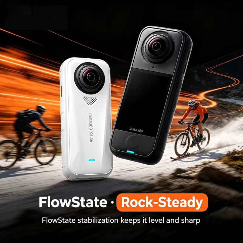 Insta360 X4 Air 360-Grad-Actionkamera in Weiß mit 8K30FPS HDR-Video, FlowState-Stabilisierung und 15m Wasserdichtigkeit für Vlogs und Outdoor-Sport - Bild 5