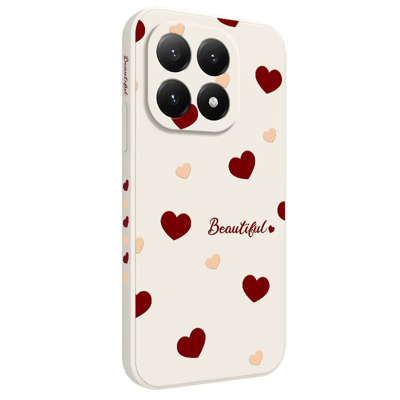 Silikon-Handyhülle mit rotem Herz-Design für Xiaomi und Redmi Modelle in Rot und Weiß - Bild 3